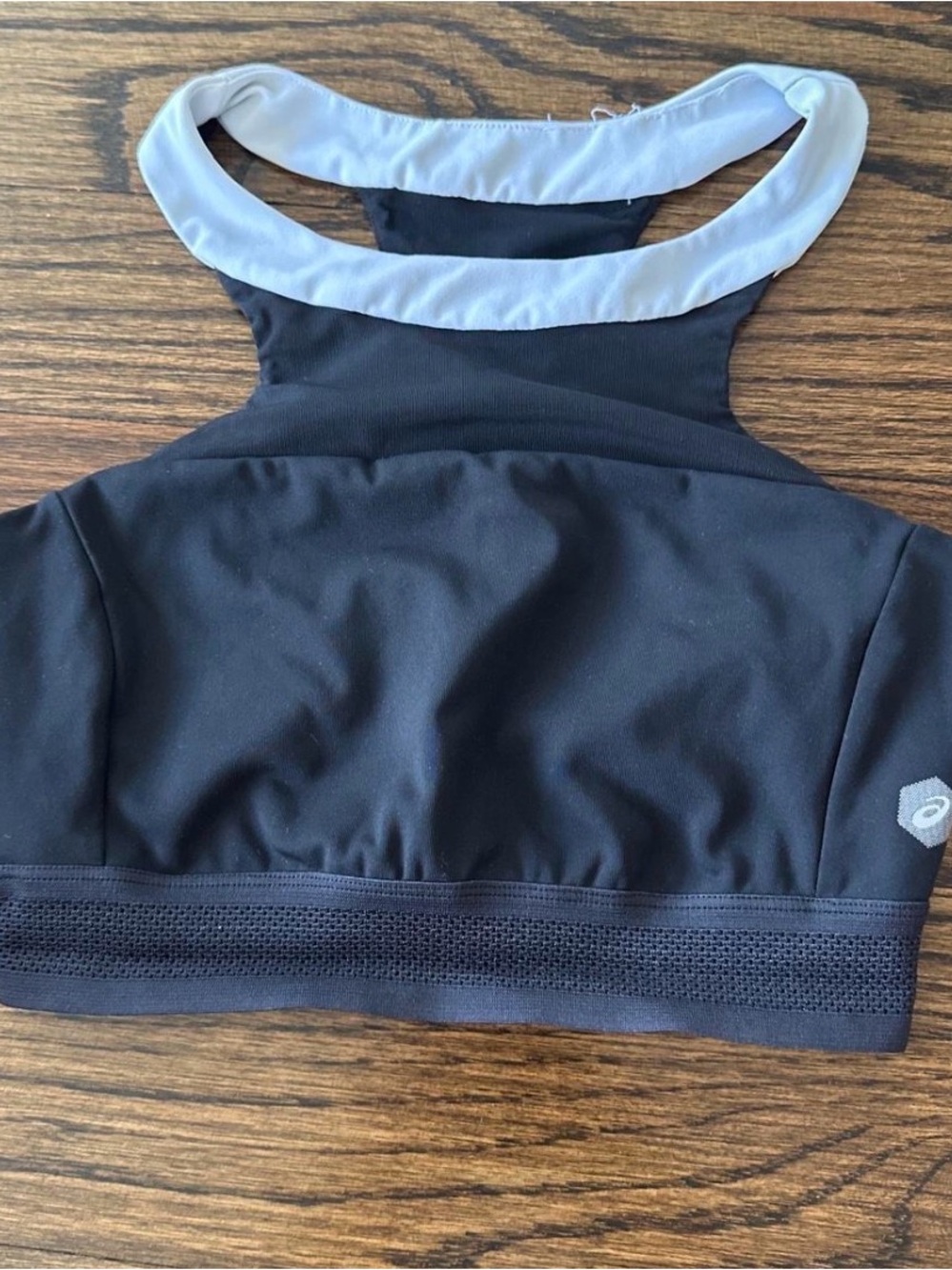 Asics Black Sports Bra with White Trim - Women's Intimates